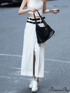 Belted Split Graceful Maxi Skirt