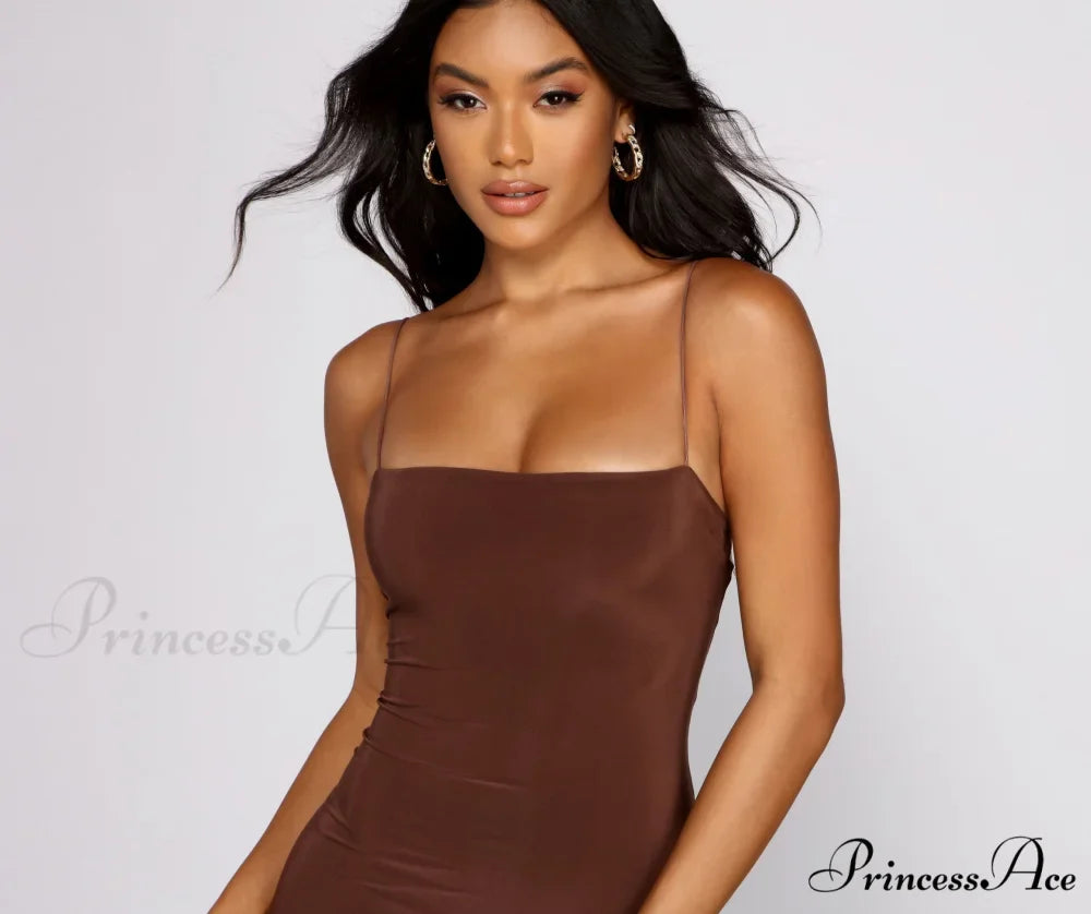 Best Life Square Charming Neck Mini Dress