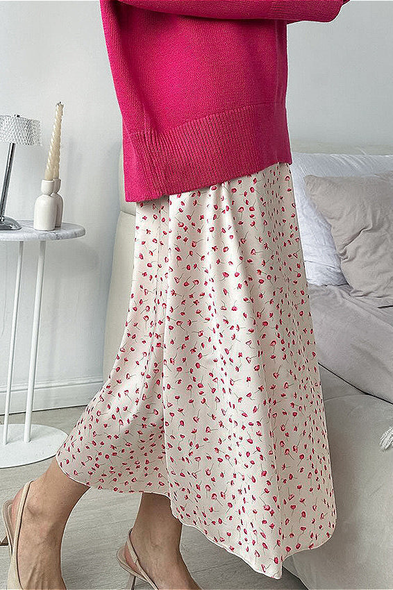 Floral Printed High Waist Fishtail Skirt