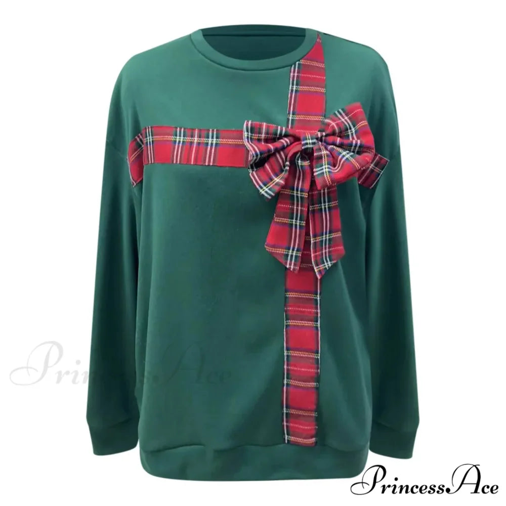 Big Bow Chic Long Sleeve Tunic Y2K Christmas Hoodie
