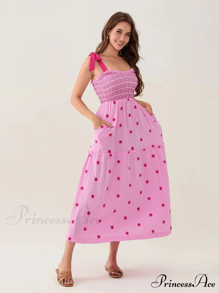 Bind-Shoulder Blooms Tank Layered Frill Sweetheart Floral Garment