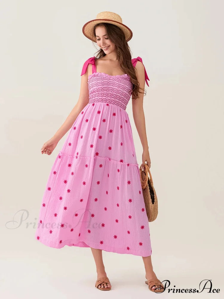 Bind-Shoulder Blooms Tank Layered Frill Sweetheart Floral Garment