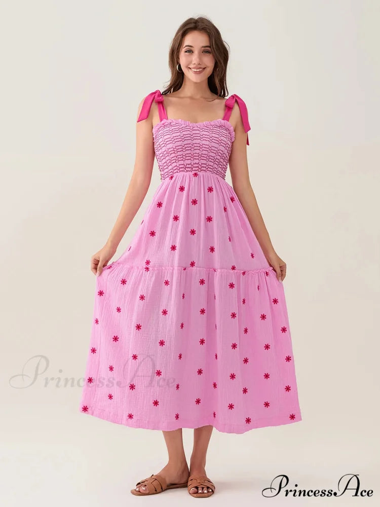 Bind-Shoulder Blooms Tank Layered Frill Sweetheart Floral Garment