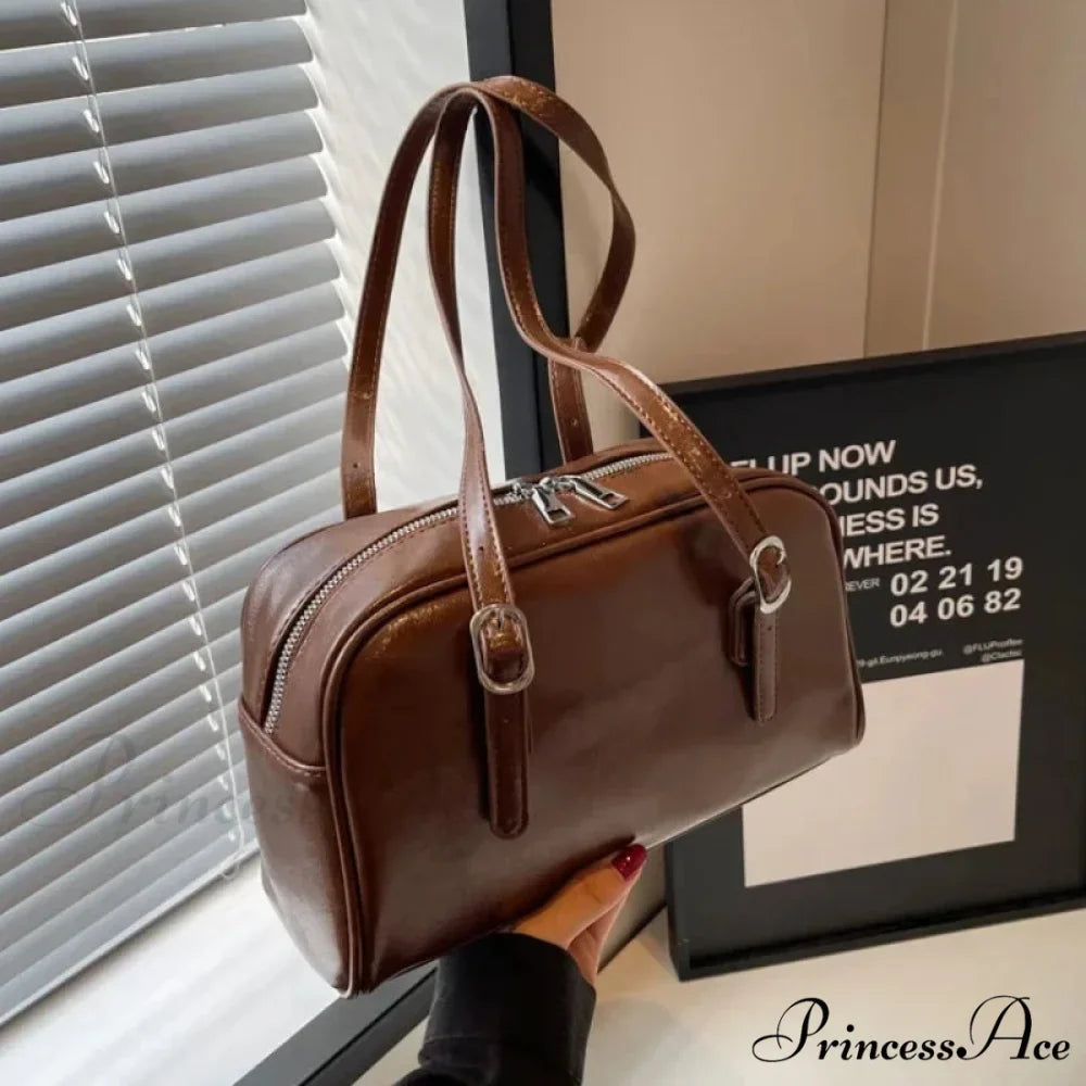 Black-and-White Style Boston Shoulder Crossbody Bag