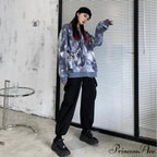 Black Cargo Pants Women Streetwear Gothic High Waist Techwear Pants