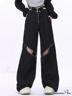 Black Casual Retro Cargo Halloween Pants