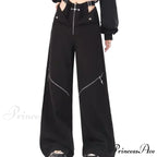 Black Casual Retro Cargo Halloween Pants