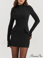 Black Elegant Mini Dress