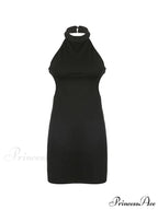 Black Halter Graceful Crop Cami Top