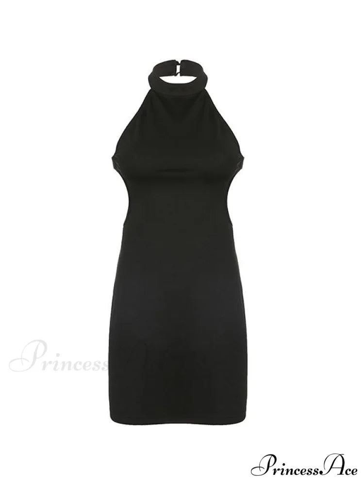 Black Halter Graceful Crop Cami Top