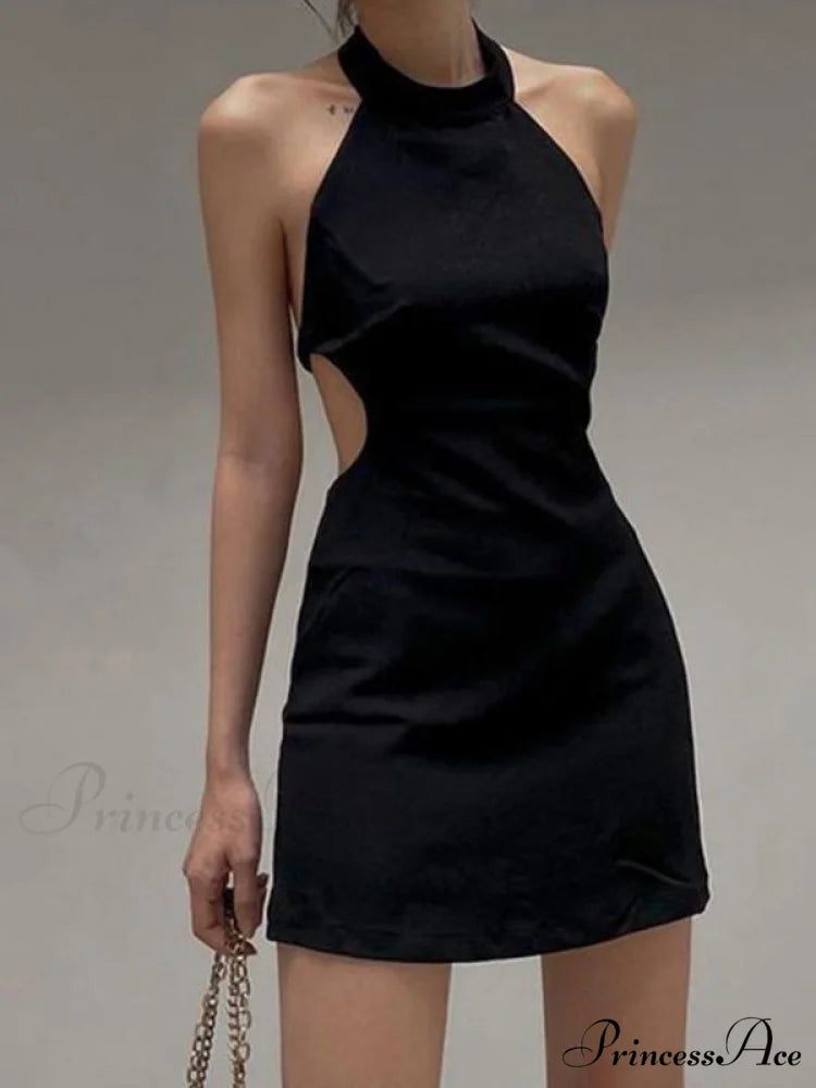 Black Halter Graceful Crop Cami Top