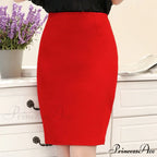 Black Oversized High Waist Work Slim Pencil Skirt