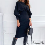 Black Pink Bodycon Elegant Office Woman Dresses