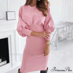 Black Pink Bodycon Elegant Office Woman Dresses