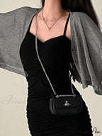 Black Puff Sleeve Trendy Corset Mini Dress