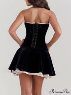 Black Velvet Stylish Strapless Dress