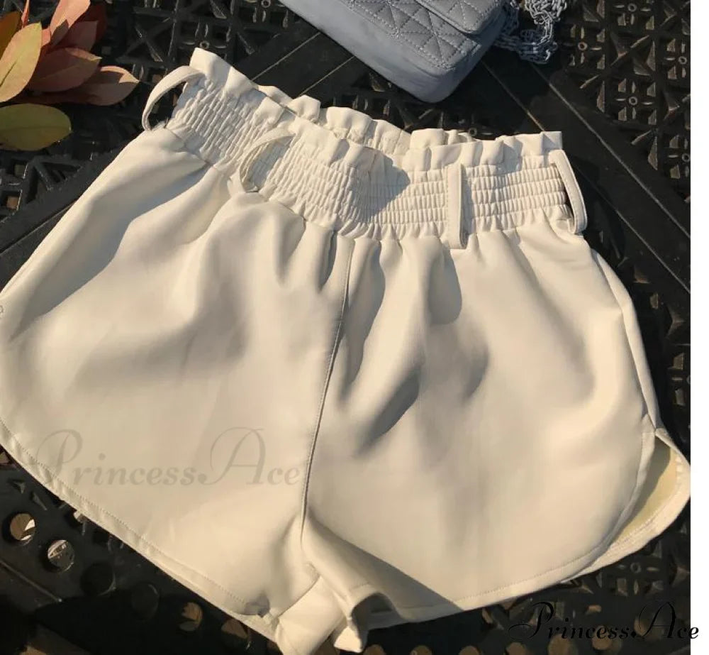 BlackFaux Leather Biker Shorts