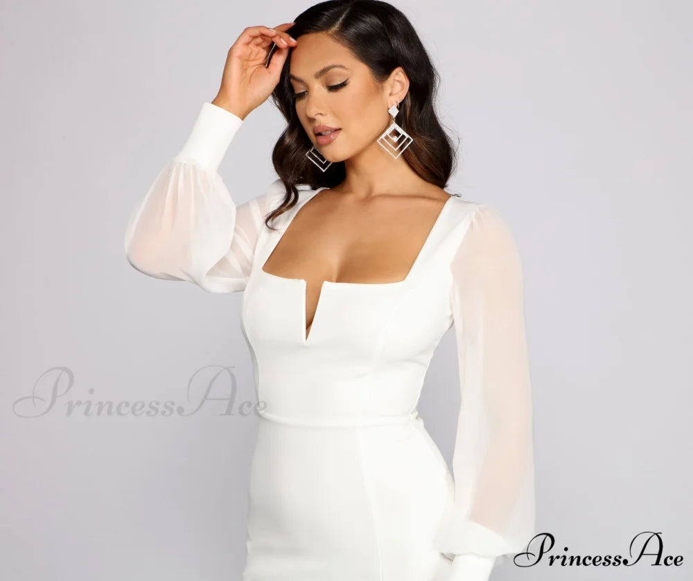 Blake Chiffon Sleeve Charming Crepe Mini Dress