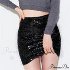 Bling Gold High Elastic Mid Long Skirt