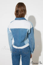 Block Denim Winter Warm Coat