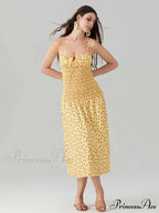 Blooming Strawberry Camis Open-Back Tied Front Blooming Dress