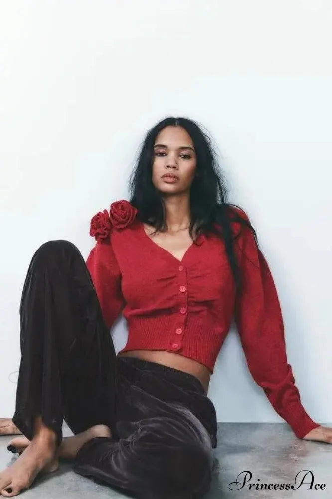 Blossom Deep V Casual Cardigan