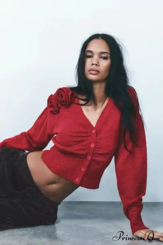 Blossom Deep V Casual Cardigan