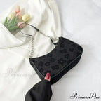 Blossom Design Handle Armpit Shoulder Bag