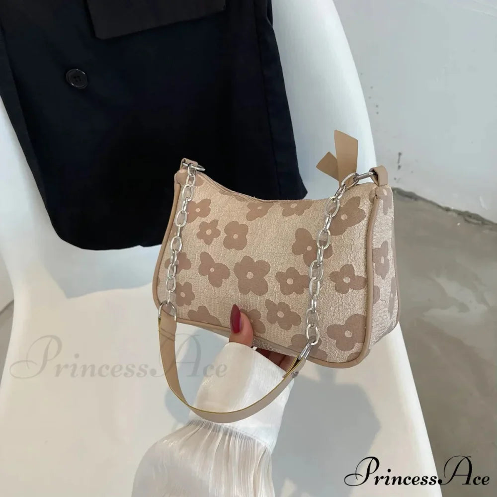 Blossom Design Handle Armpit Shoulder Bag