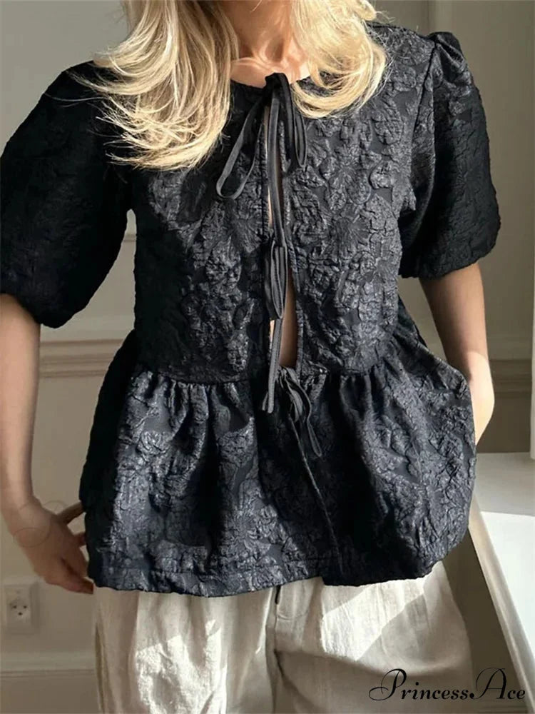 Blossom Gathered Front Tie-Up Top