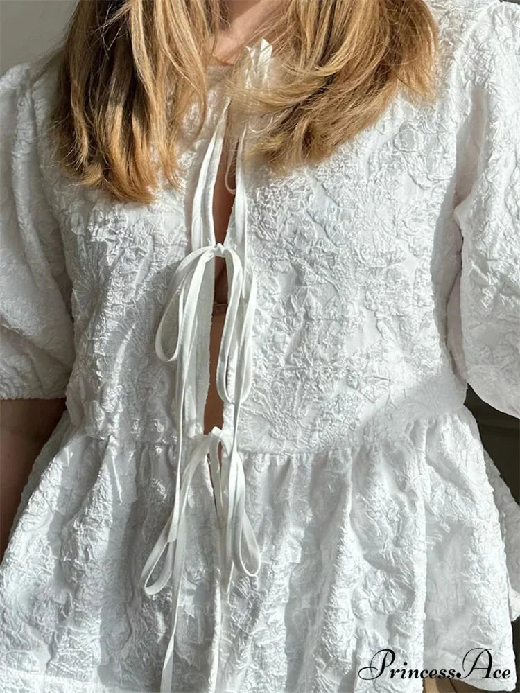 Blossom Gathered Front Tie-Up Top