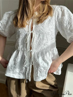 Blossom Gathered Front Tie-Up Top