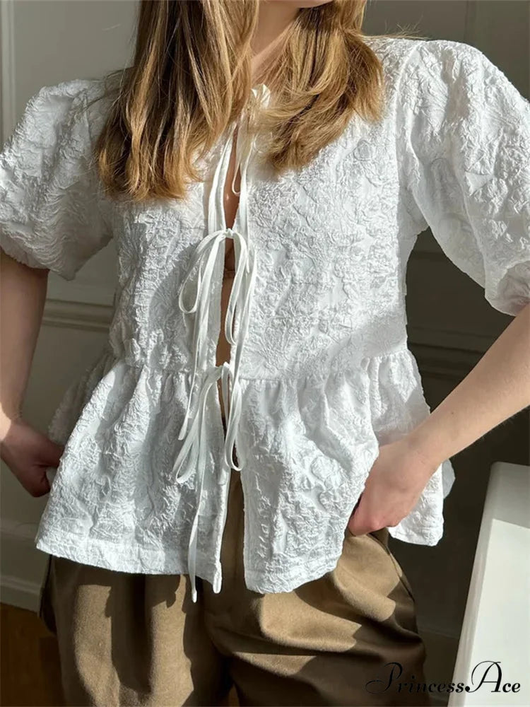 Blossom Gathered Front Tie-Up Top