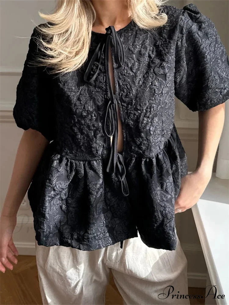 Blossom Gathered Front Tie-Up Top