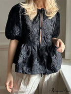 Blossom Gathered Front Tie-Up Top