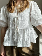 Blossom Gathered Front Tie-Up Top