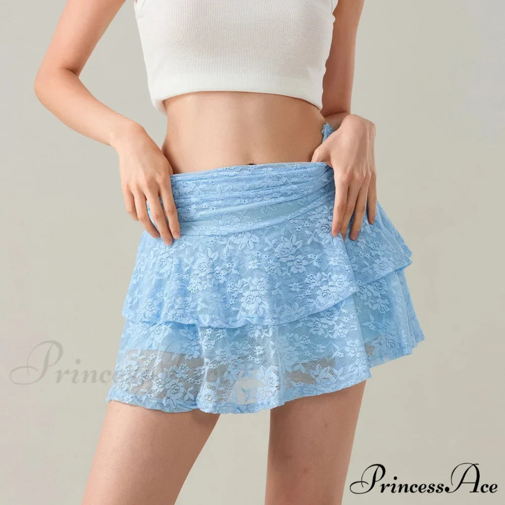Blossom Lace Tiered Frilly Skirt