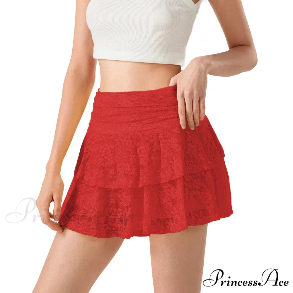 Blossom Lace Tiered Frilly Skirt