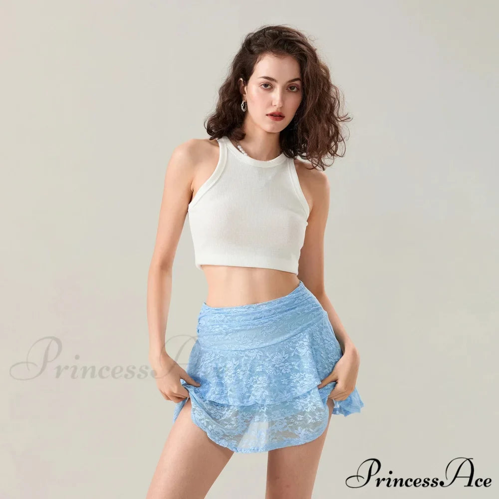 Blossom Lace Tiered Frilly Skirt