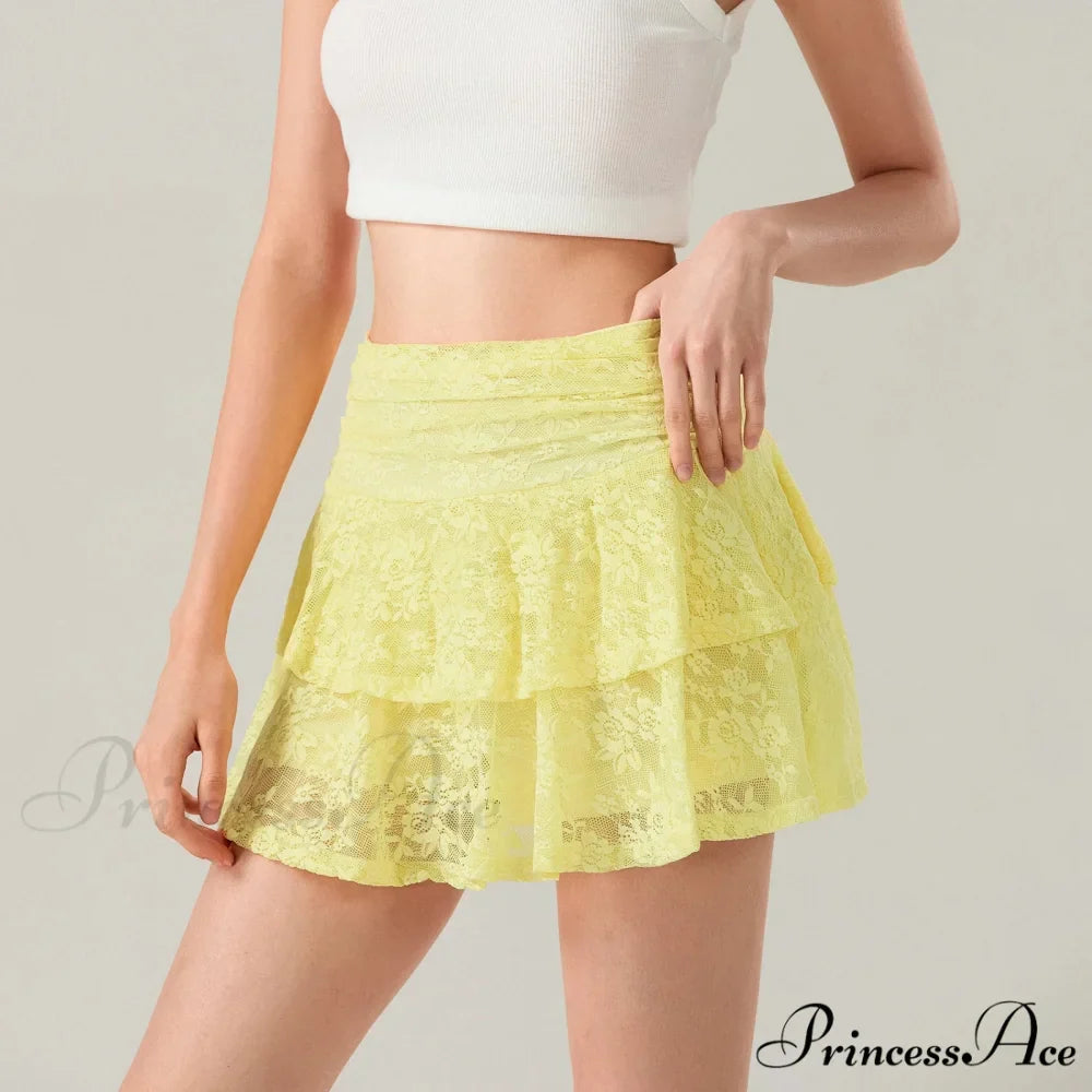 Blossom Lace Tiered Frilly Skirt