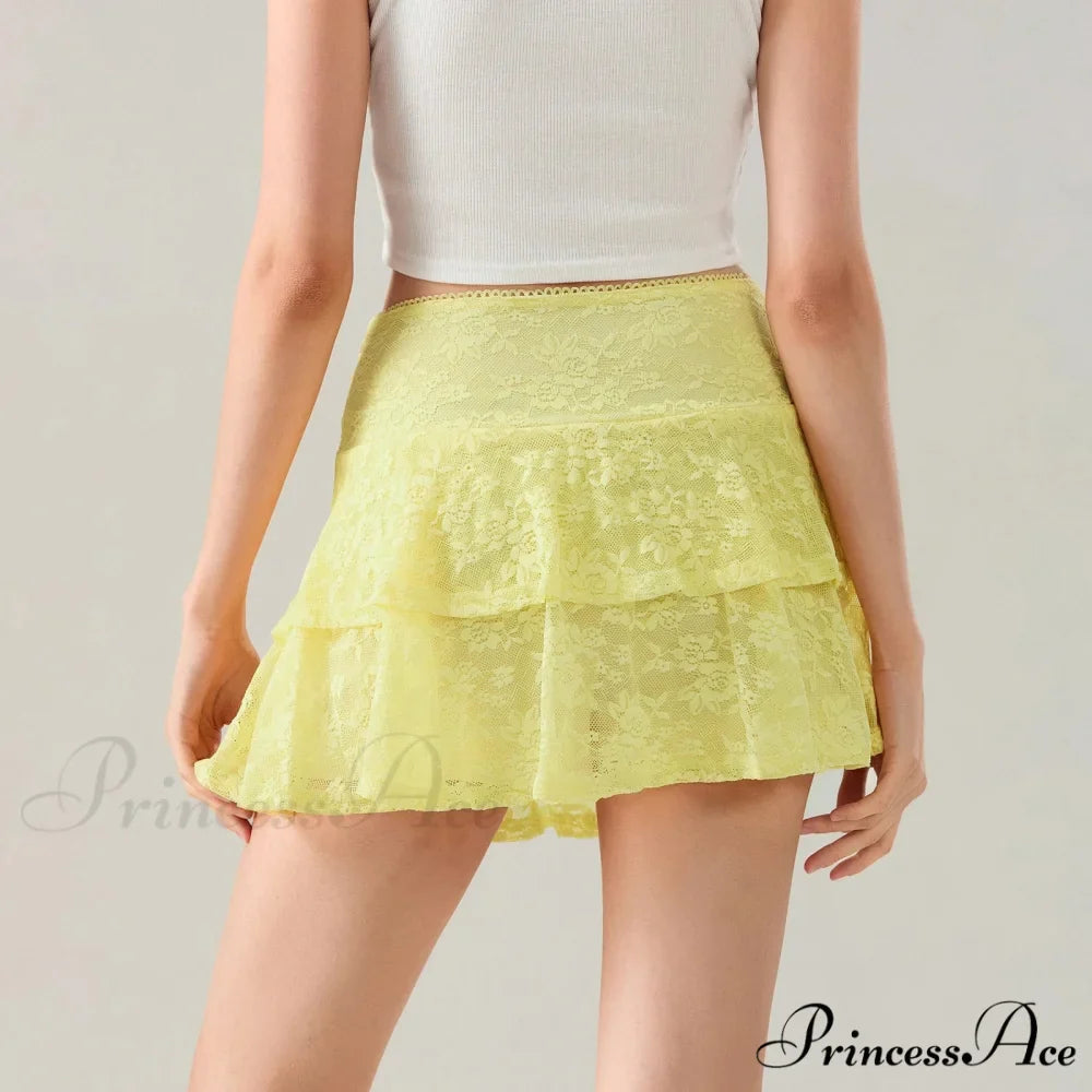 Blossom Lace Tiered Frilly Skirt