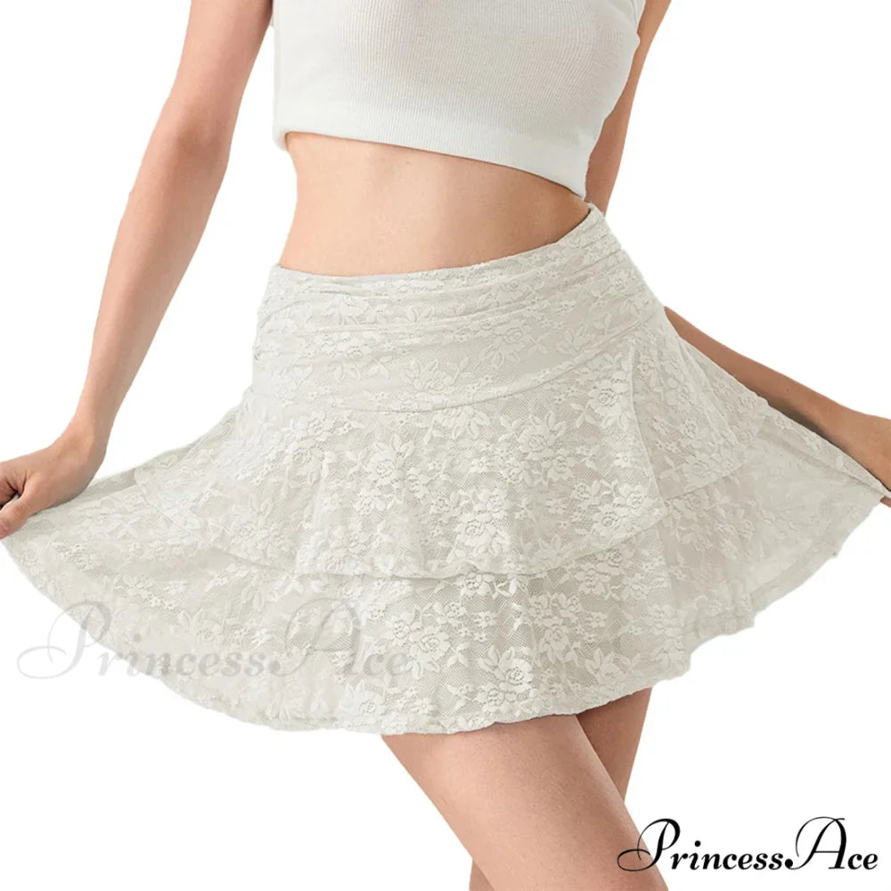 Blossom Lace Tiered Frilly Skirt