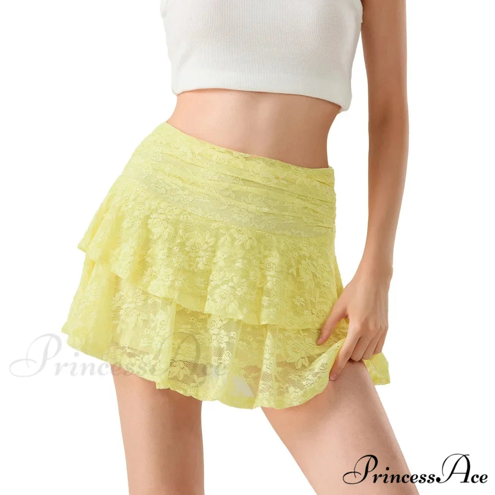 Blossom Lace Tiered Frilly Skirt