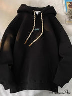 BLOSSOM Letter Print Y2K Fleece Hoodie