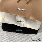 BLOSSOM Letter Print Y2K Fleece Hoodie
