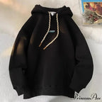 BLOSSOM Letter Print Y2K Fleece Hoodie