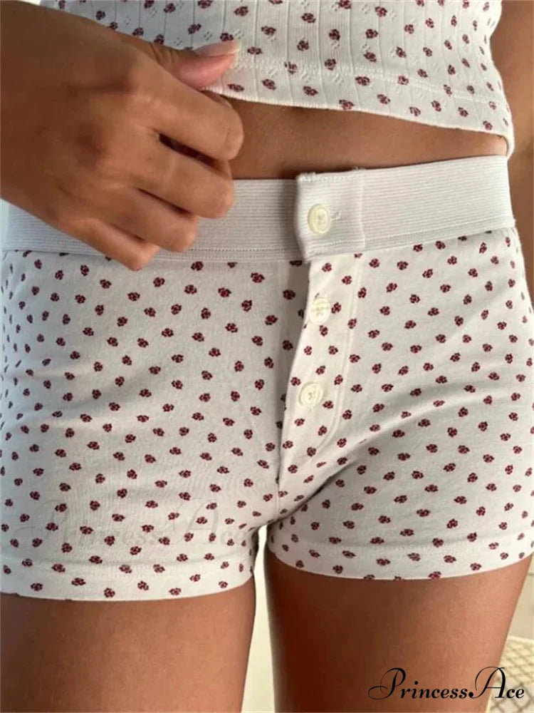 Blossom Patterned Button Sleep Short