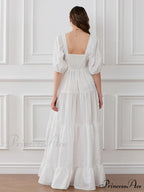 Blossom Stitched Draped A-Line Floral Dress