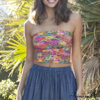 Blossoming Sleeveless Bandeau Crop Top