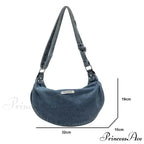 Blue Adjustable Strap Crossbody Shoulder Bag